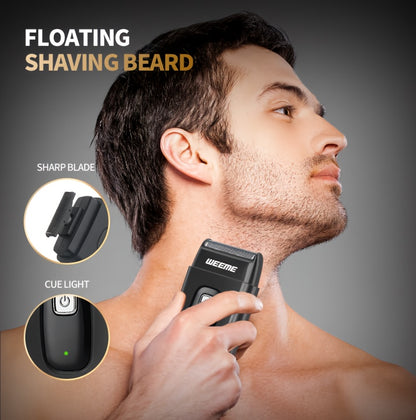 WEEME 3pcs Men's Grooming Kit: Black USB Rechargeable Electric Clipper + T-Blade Trimmer + Shaver Combo, featuring an LCD display and anti-slip textured design for precise haircuts, beard trimming, and sideburns styling—per