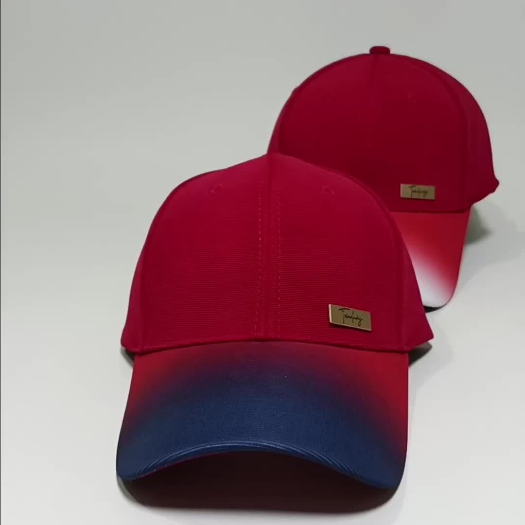 2025 Spring Autumn Summer Winter New Gradient Color Men'S and Women'S Hard Top Baseball Cap High Quality Simple Fashion Advanced Travel Running Cycling Versatile Duckbill Hat Beautiful Hats Two Colors