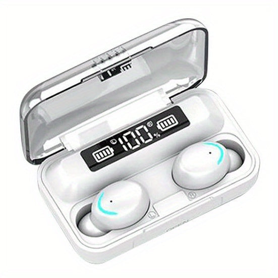 [9D Stereo Sound Noise-Canceling Earbuds] HiFi 9D Stereo Sound TWS Wireless Earbuds - Noise-Canceling In-Ear Sports Headset with LED Charging Case