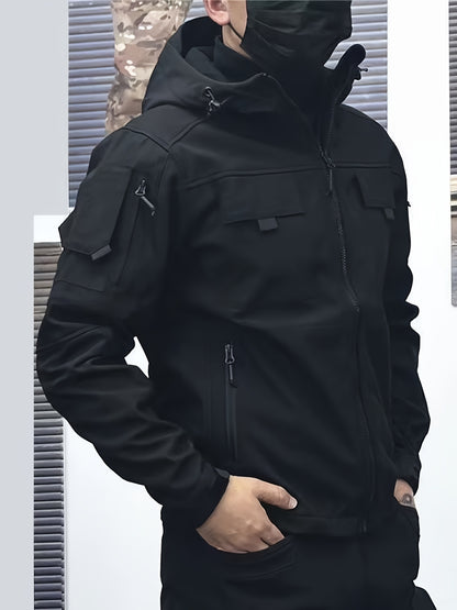 Men's Outdoor Sports Windproof and Plus Velvet Soft Shell Suit