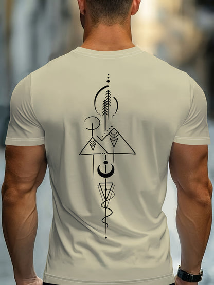 Men's 3D Graphic Short Sleeve T-Shirt - Casual Round Neck Tee with Random Print, Machine Washable & Non-Transparent Fabric for Casual Attire, Summer Outfit, Modern Design, Breathable Material, Printed Shirt, Young Adults