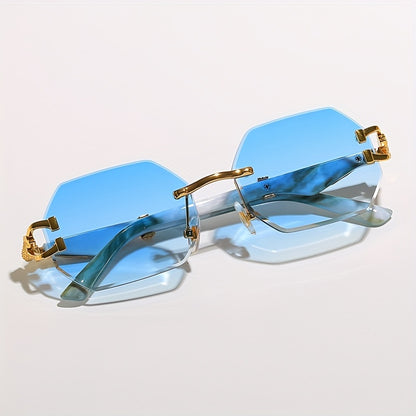Geometric Leopard Print Sport Glasses For Women, Lightweight & Durable Composite Frame, Trendy Streetwear Glasses
