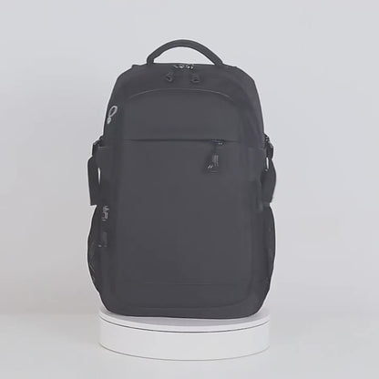Men's Stylish Black Backpack - Multifunctional Business Laptop Bag with Adjustable Straps, Travel Compartments & Mesh Bottom for Daily Commute, Outdoor Adventures & Work, Business Backpack | Stylish Backpack | Secure Compartm
