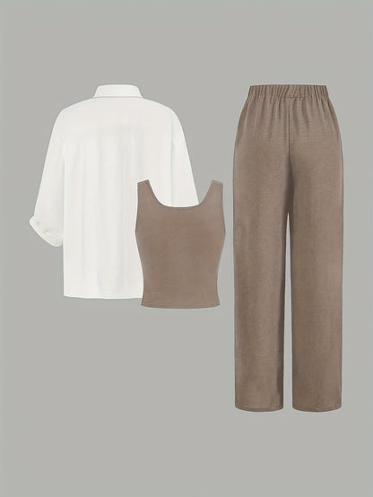 Women's Casual Summer 3pcs Pants Set