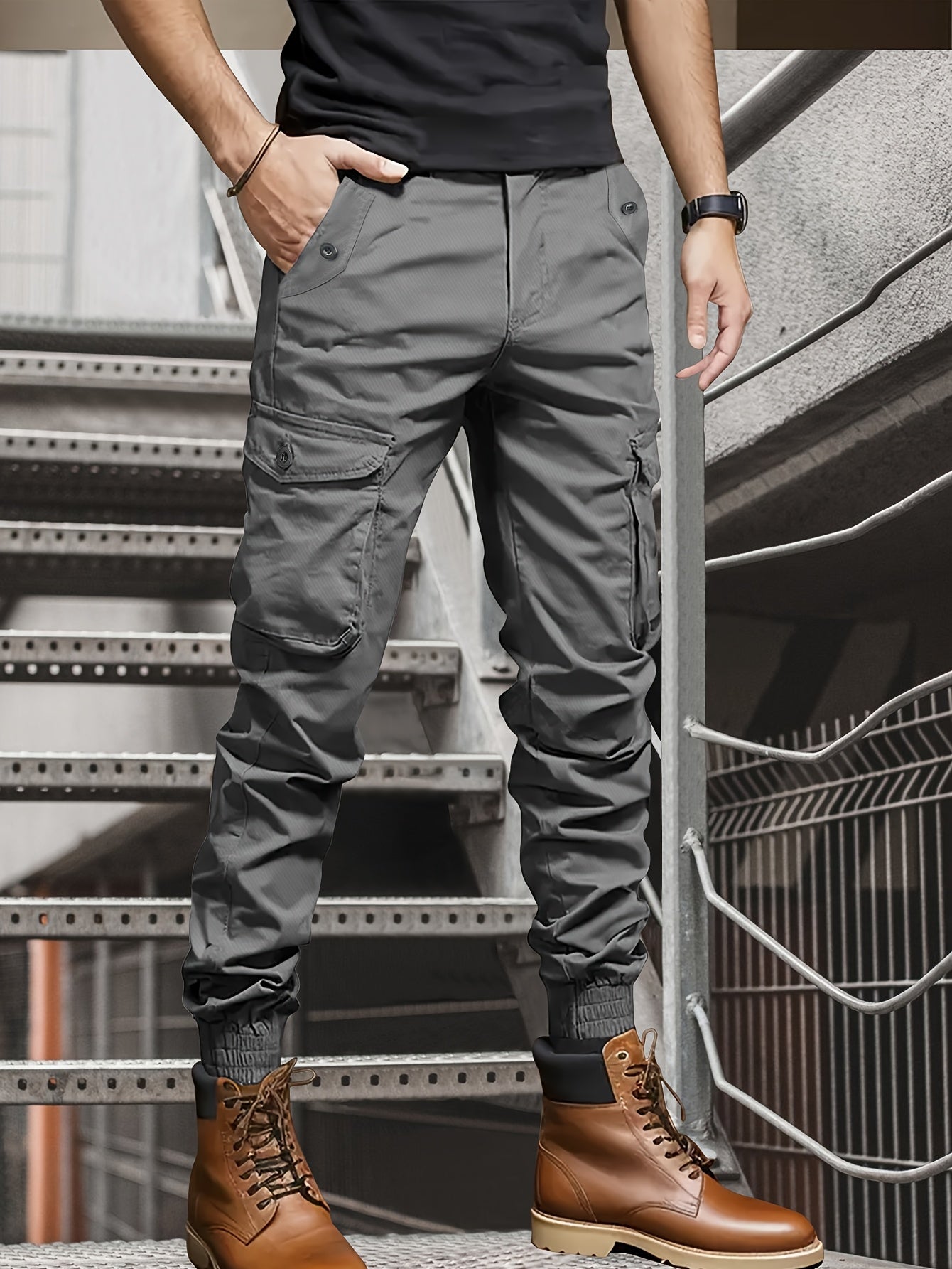 Men'S Cargo Pants, Stylish And Casual Joggers with Multiple Pocket Decorations, Suitable for Spring And Summer, Model 2188.