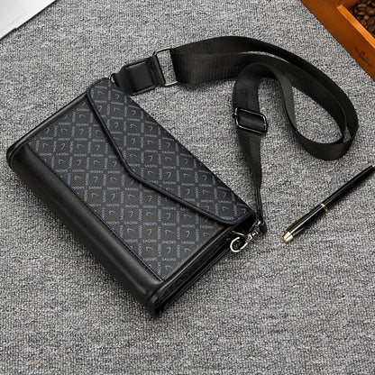 Autumn and Winter New Casual Shoulder Crossbody Bag, Men's Daily Travel Backpack, Flip-Top Casual Phone Storage Pouch