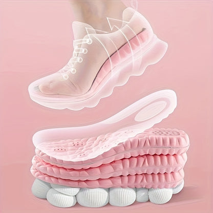 2pcs Set, Women'S Breathable And Sweat Absorbing Pink Insole - Comfortable Fit, Can Be Cut in Size, Sports Shoes And Casual Shoes EVA Material