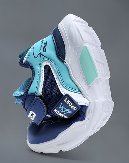 Girls' Stylish Sneakers - Casual Street Fashion, Mid-Top Design with Red & Blue Accents, Slip-On Style, Perfect for Running & Workout, Running Shoes|Stylish Casual Shoes|Elastic Strap Sneakers