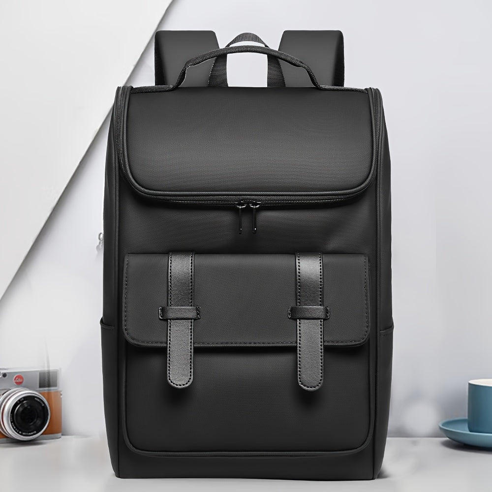 Men'S Stylish Large Capacity Commuter Backpack - Black Oxford Fabric, Durable with Multiple Compartments and Adjustable Straps, Ideal for Office, Student, University, School, Travel, Commute, Travel Backpack | Casual Style Ba