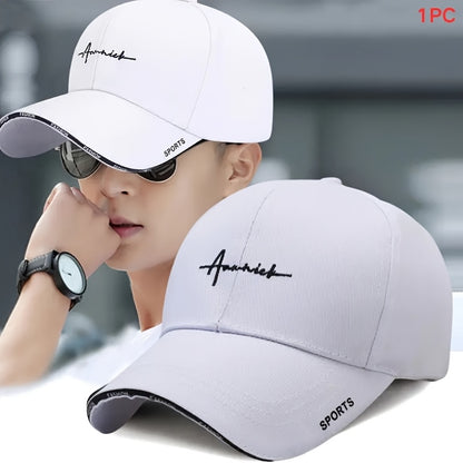 1pc Unisex Casual Embroidered Letter Baseball Cap, Spring/Winter Sun Protection Hip Hop Hat, Lightweight Outdoor Travel Cap