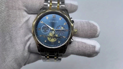 1pc Men'S Stainless Steel Quartz Watch with IPX7, Luminous Display, Rhinestone Accents, Scratch-Resistant Dial, Date Window & Chronograph Function - Stylish Casual Timepiece for Casual Attire, Everyday Timepiece | Luminous Wa