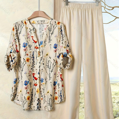 Vintage Print Two-Piece Set