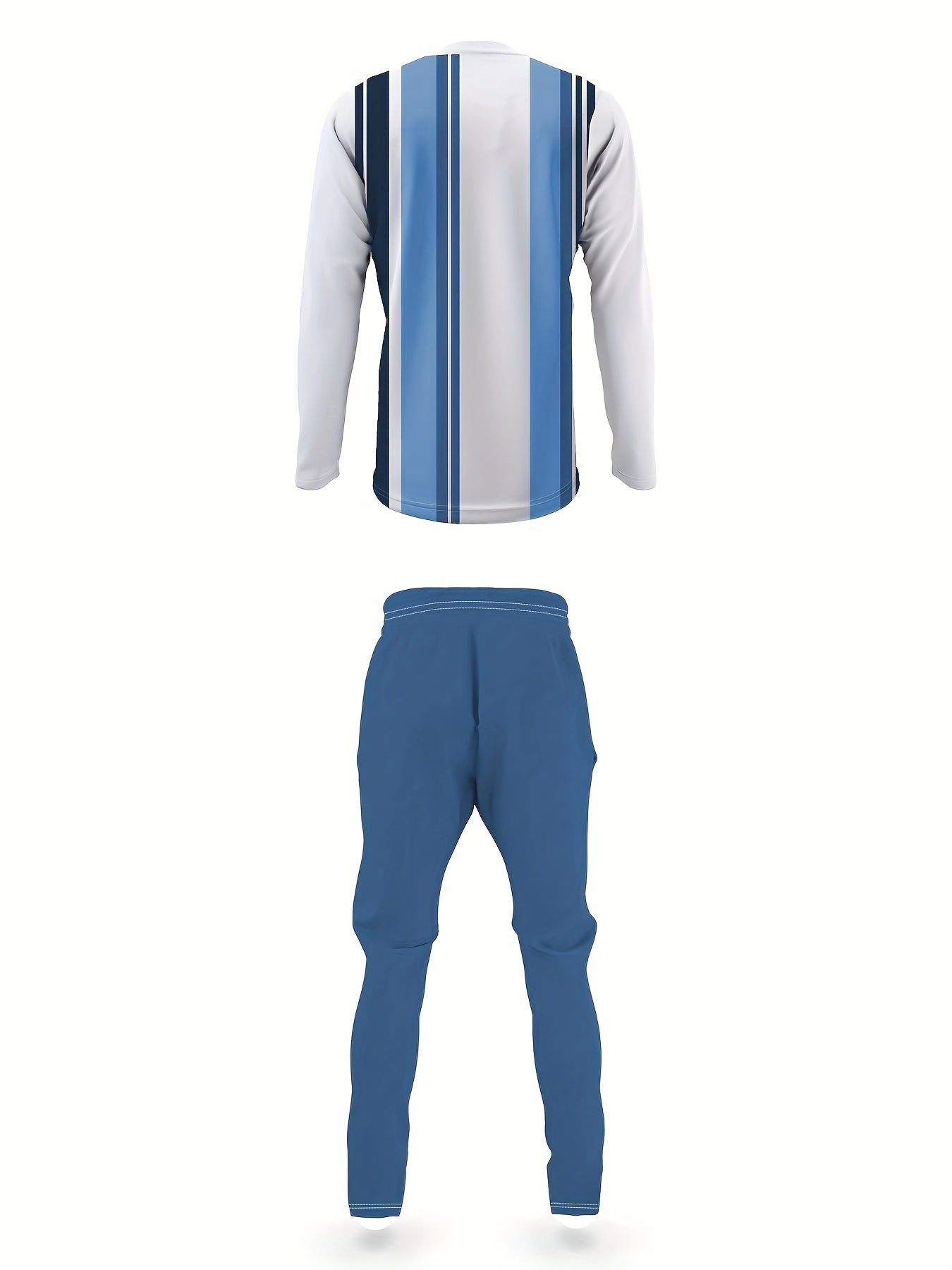 Men's Casual Fashion Round Neck Sweatshirt & Joggers Set - Polyester, Machine Washable, Printed Design for Spring/Fall