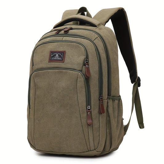 Men's Large Capacity Travel Backpack - Lightweight Laptop Bag with 39.62cm Laptop Compartment, Multiple Zippered Pockets, Padded Shoulder Straps - Durable Backpack for Business, School, Vacation - Tan/Brown