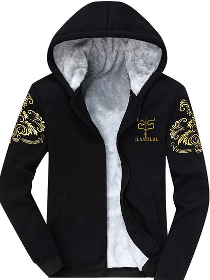 Autumn and Winter Men's Sports Casual Suit Men's Plus Velvet Thickened Hooded Sportswear Cardigan Fitness Suit Warm Home Wear