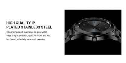 Simple Men'S Watch Black Waterproof Quartz Watch