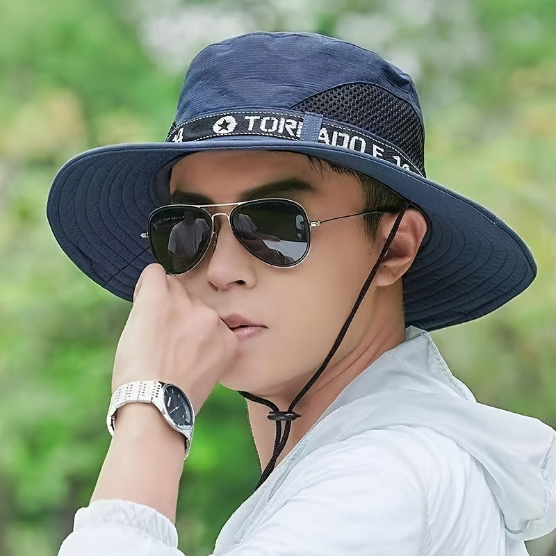 Men'S Black "TORNADO F-35.56cm Bucket Hat with Adjustable Strap - Stylish Outdoor Sun Protection, Ideal for Fishing, Hiking, and Summer Activities, Outdoor Sun Protection|Adjustable Headgear|Polyester Hat