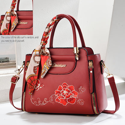 A Large Capacity Handbag for Women, Suitable for Business, Casual Outings, And Travel, Featuring a Randomly Colored Scarf, Perfect As a Mother'S Day Gift.