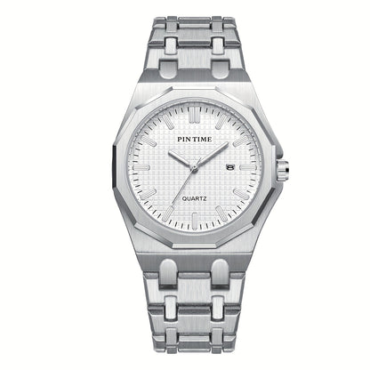 A Quartz-made Ladies' Watch With A 12-sided Case Featuring A Calendar, Suitable For All Occasions, Looks Good On Any Woman Wearing It.