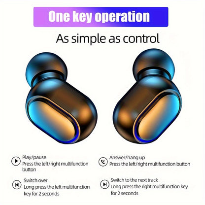 [Wireless Earbuds] 2024 New Wireless Earphones Headphones | with LED Display Touch In-Ear TWS Wireless Earbuds | for iOS/Android | Sports Music Game Headse