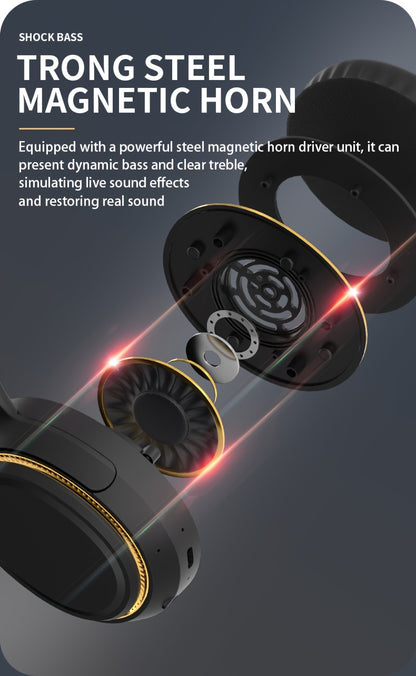 Ultra-large Capacity 400 MAh Wireless Headphones With Ambient Lighting, HIFI Sound Effects, Music All Day Long, 5.3 Chip, Low Latency, High-quality Headphones, Suitable For Travel, Business, Music, Gifts, Work, Phone Calls