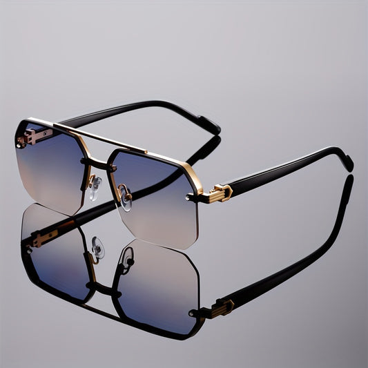1 Pair of Women'S New Semi-Frame Square Glasses Classic Double Bridge Glasses Light Luxury Fashion Black Glasses Retro Chic Men'S Glasses Suitable for Decoration and Party Wear