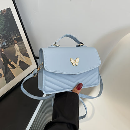Elegant Embossed Square Crossbody Bag, Women's Fashion PU Shoulder Handbag With Adjustable Strap