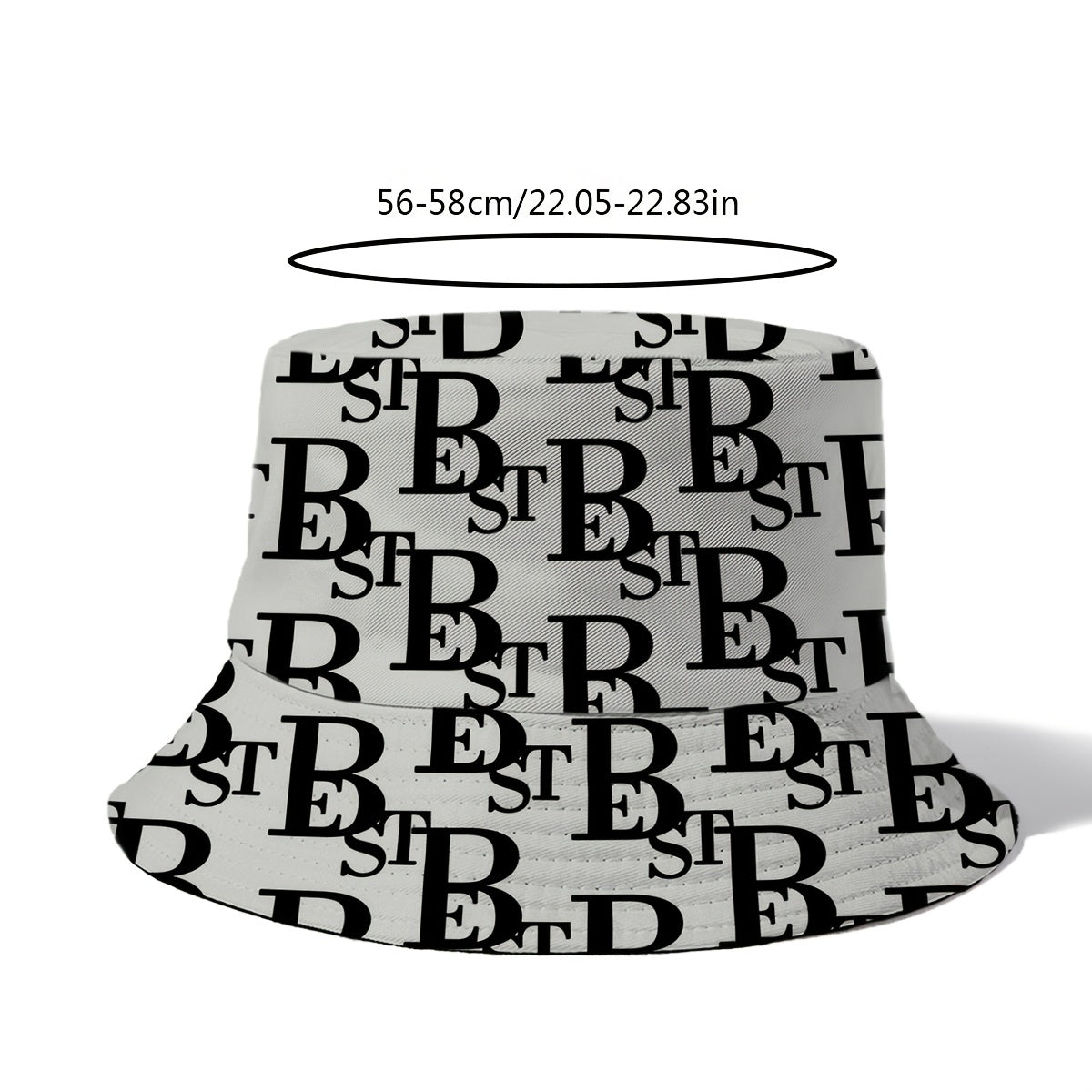 1pc Unisex Bucket Hat with Letter B Print, 100% Polyester, Lightweight, Non-Stretch, Holiday Theme, New Year'S Essential, Outdoor Versatile, Easy to Carry, Woven Craftsmanship, Random Print Pattern