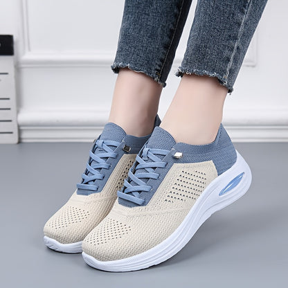 Women's Breathable Casual Running Shoes - Lace-Up Low-Top Sneakers with Fabric Upper & Durable PVC Sole, All-Season Comfort for Walking, Jogging, Casual Attire - Multi-Color Options, Ladies Sneakers