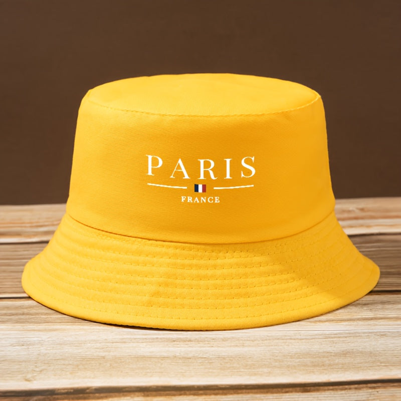 Unisex Casual Stylish Letter PARIS Pattern Fisherman's Hat, Fashionable Trucker Cap with Adjustable Brim for Men and Women, Suitable for Spring/Summer Outdoor Sports Camping Fishing, Perfect Gift for Family and Friends
