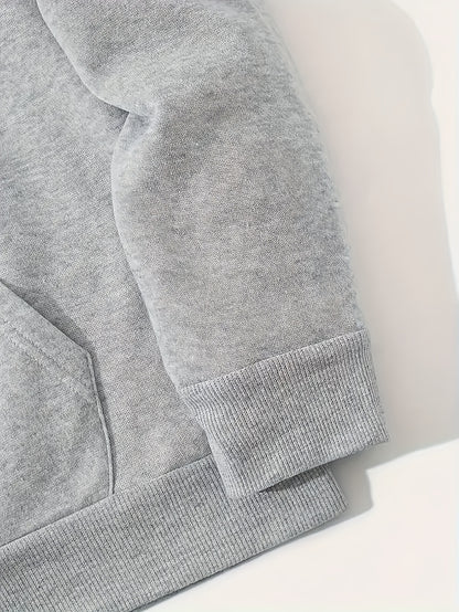 2pcs, Men's Solid Color Hoodie And Joggers Set For Spring And Fall