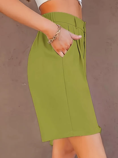 Elegant High-Waisted Summer Shorts for Women