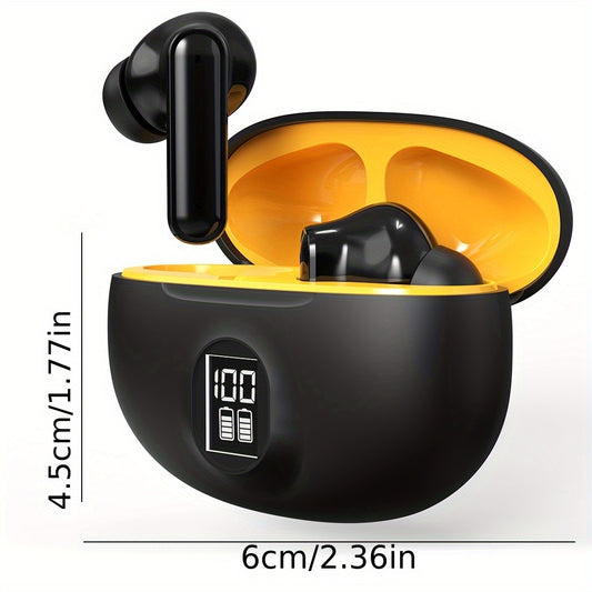 HiFi Sound TWS անլար ականջակալներ HD էկրանով, սենսորային կառավարման համակարգով, երկար մարտկոցի աշխատանքով, Wireless 5.0, հարմարավետ վազքի, յոգայի և խաղերի համար - սպիտակ, բեժ, սև տարբերակներով