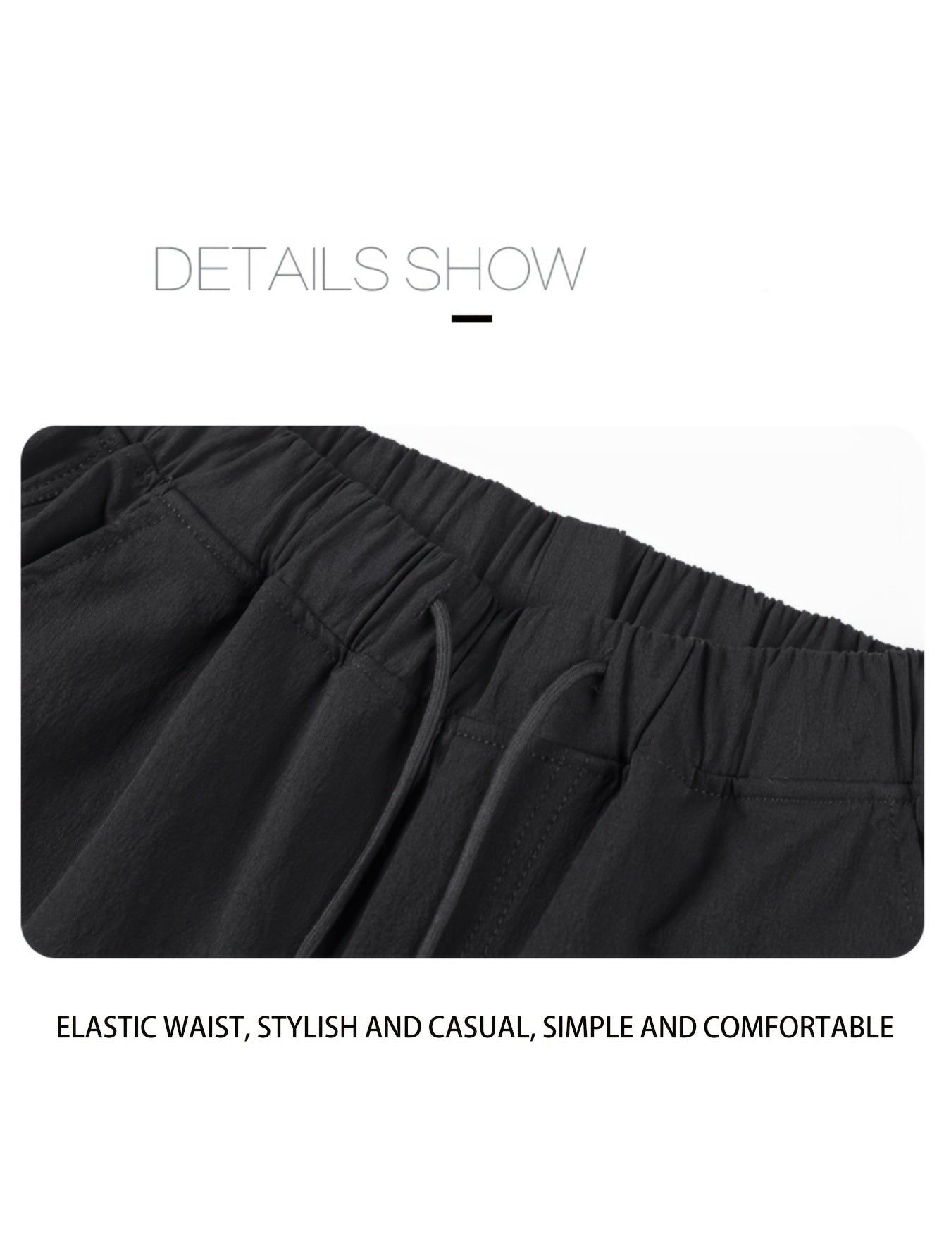 1pc Men'S Casual Polyester Cargo Pants - Mid Waist Elastic Joggers with Multiple Pockets, Non-Stretch Solid Color, Regular Fit for Weekend Wear - Spring/Fall Fashion Trousers