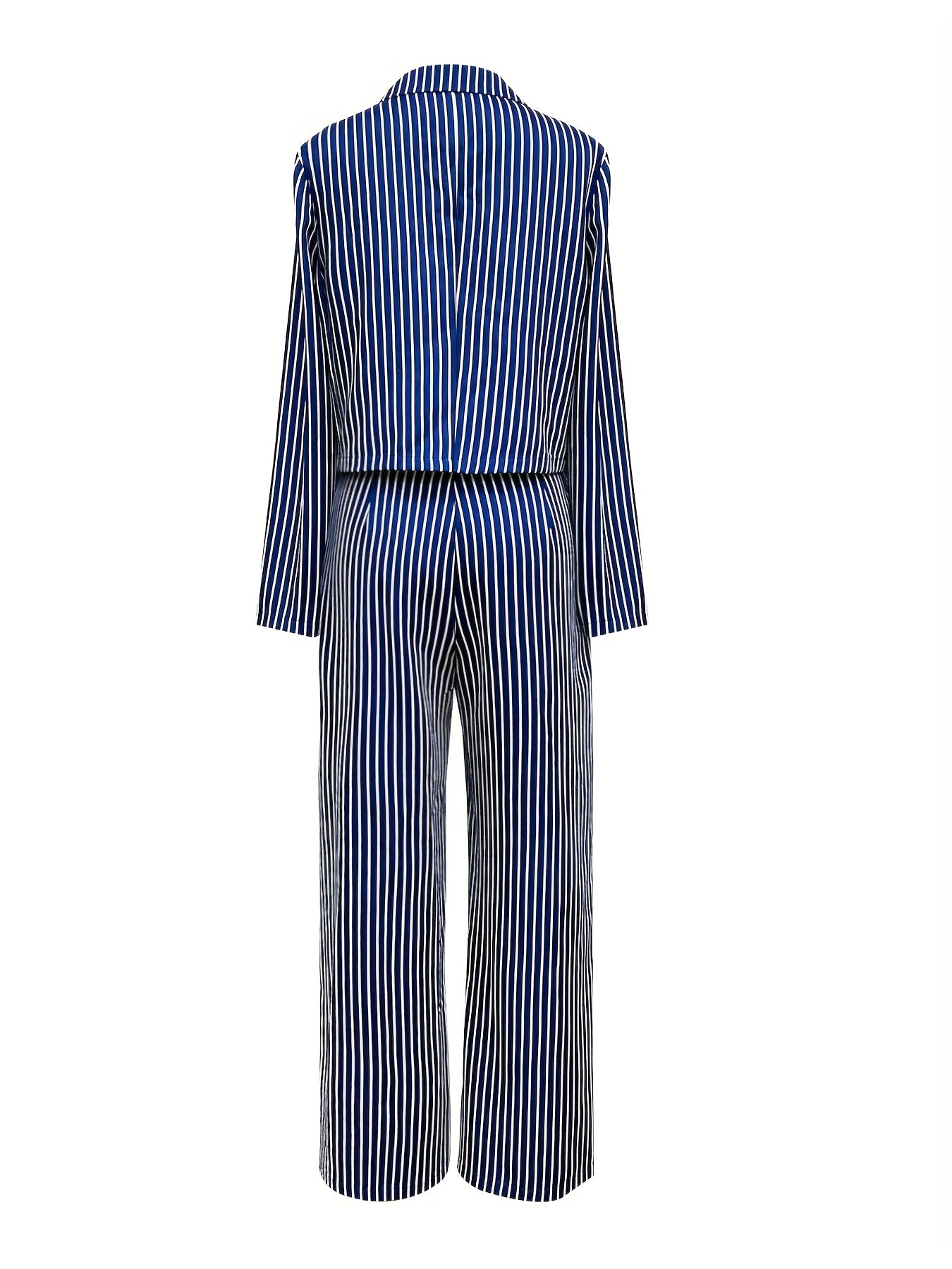 Women'S Temperament Commuter Striped Printed Casual Suit Two-Piece Set