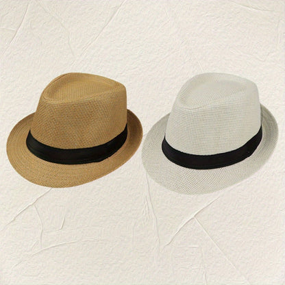 8pcs Set Hat Unisex Straw Sunshade Breathable Sun Hat Bucket Hat Casual Top Hat Summer Hat