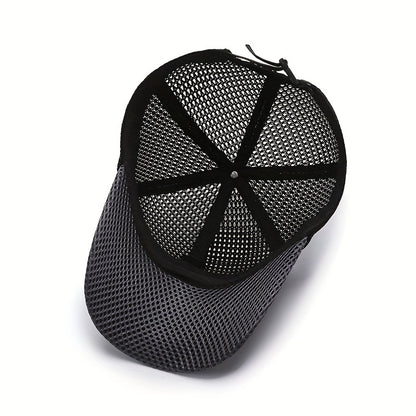 Breathable Mesh Baseball Cap for Men & Women - Adjustable Snapback, Large Eyelet Design for Sun & Fish Protection, Ideal for Outdoor Activities, Casual Wear Cap|Breathable Mesh Cap|Wide Brim Ha