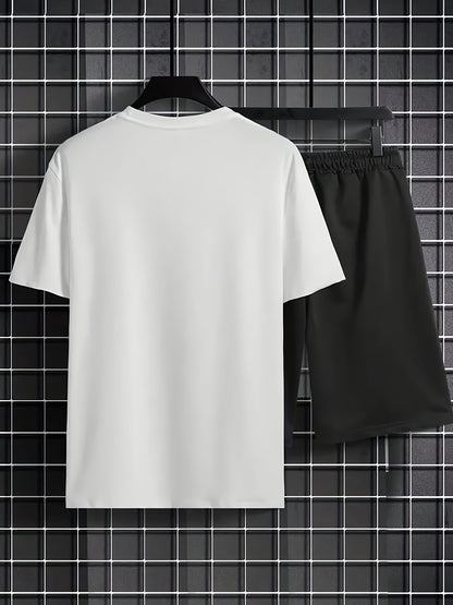 Men's suit short sleeve T-shirt and shorts