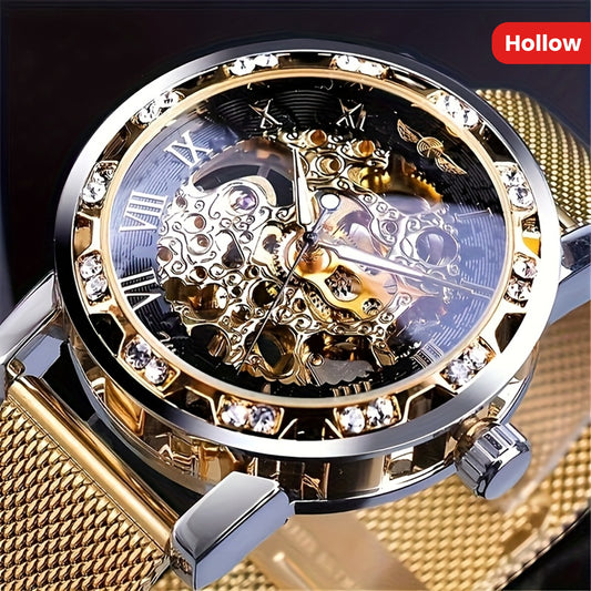 A Genuine Mechanical Watch With A Hollow Design For Men, A Stylish And Cool Famous Watch, A Tech-savvy And Luxurious Hot Sale Men's Watch, A Casual And Versatile Branded Wristwatch.