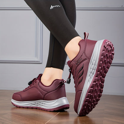 Women's Drawstring Sports Shoes, Waterproof Anti-slip Low Top Running Sneakers, Outdoor Gym Jogging Trainers
