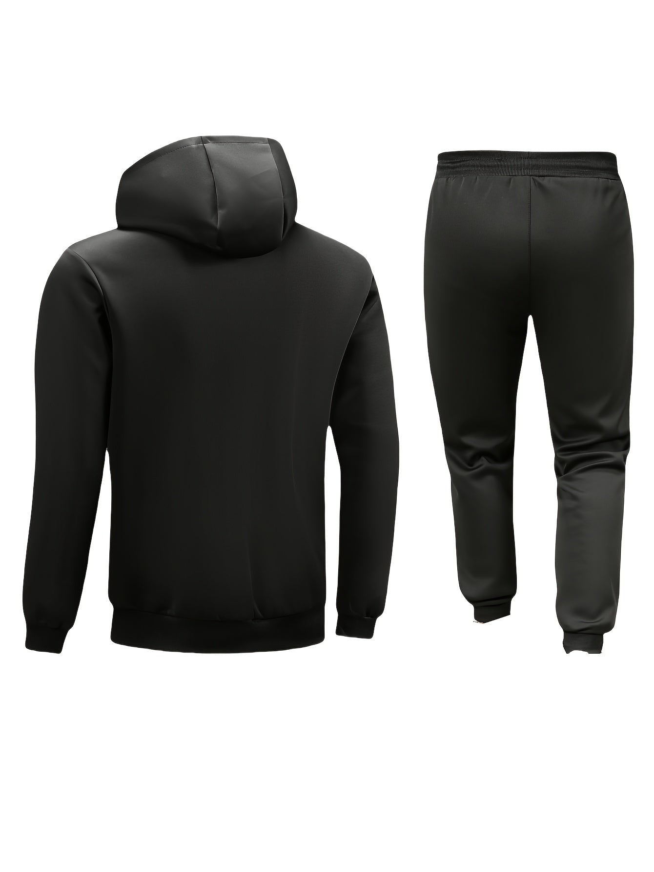 Men'S Sports Casual Suit, Spring and Autumn Hooded Cardigan Sweatshirt Set, Outdoor Sports Running Wear Fitness Home Clothes High-Quality Two-Piece Men'S Top and Bottom Outfit