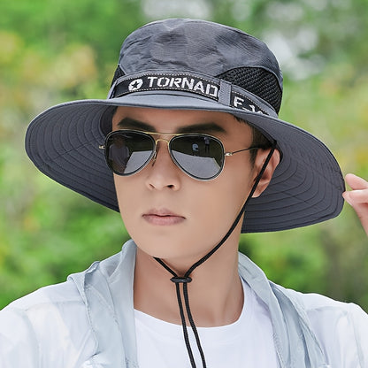 Men'S Black "TORNADO F-35.56cm Bucket Hat with Adjustable Strap - Stylish Outdoor Sun Protection, Ideal for Fishing, Hiking, and Summer Activities, Outdoor Sun Protection|Adjustable Headgear|Polyester Hat