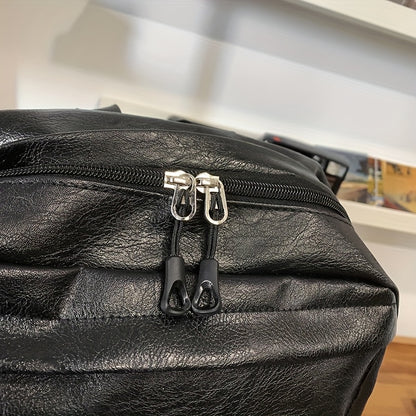 Men'S Casual Backpack, Simple Business Commuting Large Capacity Laptop Bag, Functional Outdoor Step Double Shoulder Bag, Travel Backpack.