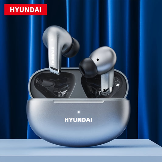 HYUNDAI 2024 Earbuds - High-Resolution Sound Quality, Dual AAC & SBC Decoding, New 5.3 Chip for Enhanced Connectivity, Intelligent Noise Cancellation, Smart Control, Comfortable Fit, Long Battery Life, Auto-Pairing, and Clear