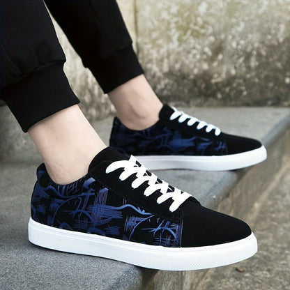Men's Trendy Street Style Low Top Skateboard Shoes, Comfy Non Slip Lace Up Casual Sneakers For Men's Outdoor Activities