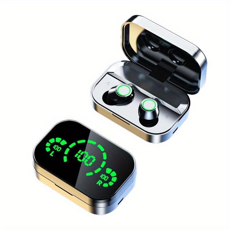 Hi-Fi Sound Wireless Earbuds with LED Charging Case, Touch Control, Noise-Canceling In-Ear Headphones, Wireless Connectivity, Quick Charge Compatible, Voice Call Noise Reduction, and Battery Indicator - Ideal for Gaming & Spo