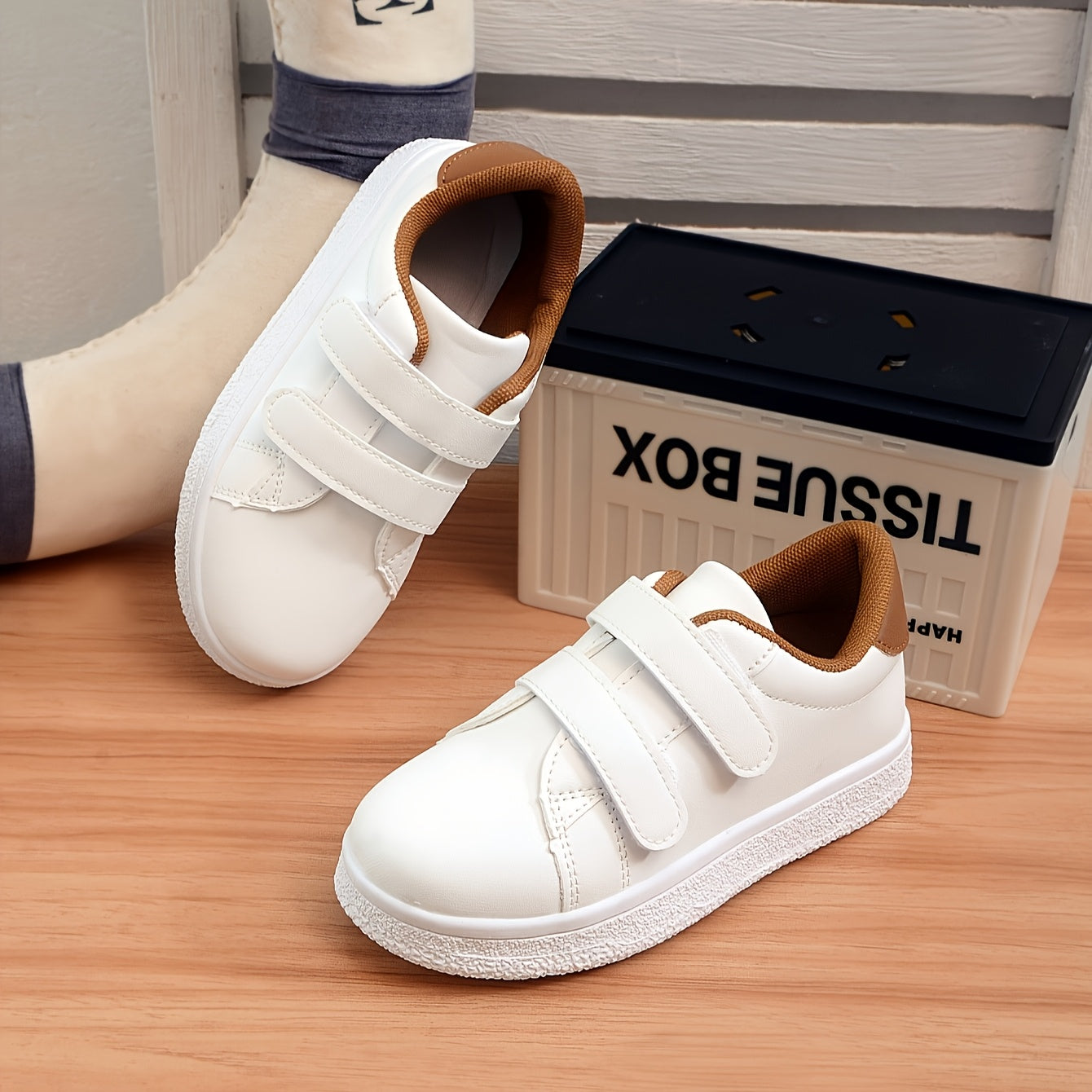1 Pair Youngsters' Low-Top Casual Sneakers - Breathable Faux Cover with Closure, Lightweight TPR Sole for Boys & Girls - Spring/Fall Outdoor School & Daily Wear Shoes, Youngsters Sneakers, Everyday Youngsters Footwear, Stylis