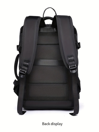 Men's Professional Laptop Backpack - Large Capacity Business Backpack with 39.62cm Laptop Compartment, Heavy-Duty Zipper Closure, Padded Shoulder Straps - Sleek Black Backpack for Office, Travel, Meetings - Durable Carry-On B