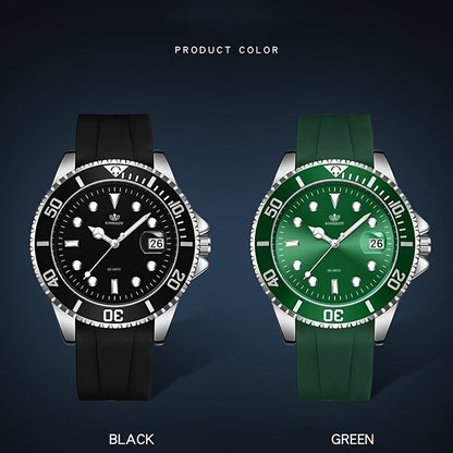 Men'S Square Dial Alloy Watch - Stylish & Durable Silicone Strap, Quartz Movement, Pointer Display, Date Feature, Ideal for Business Casual, Battery Powered (Non-Rechargeable), Everyday Watch|Stylized Dial Design|Durable Cons