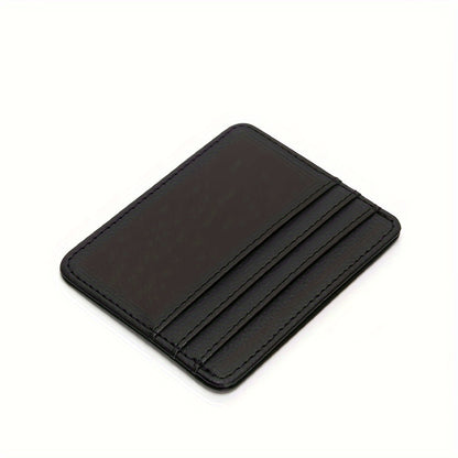 1pc Sleek Black Faux Leather Card Holder - Ultra-Slim, Multi-Slot Design, Compact Wallet with Secure Snap Closure for Everyday Use
